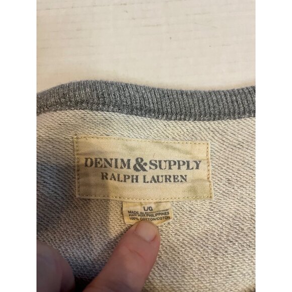 VTG- Ralph Lauren Denim & Supply women’s Grey Eagle  crest Graphic Sweatshirt L - Picture 3 of 11